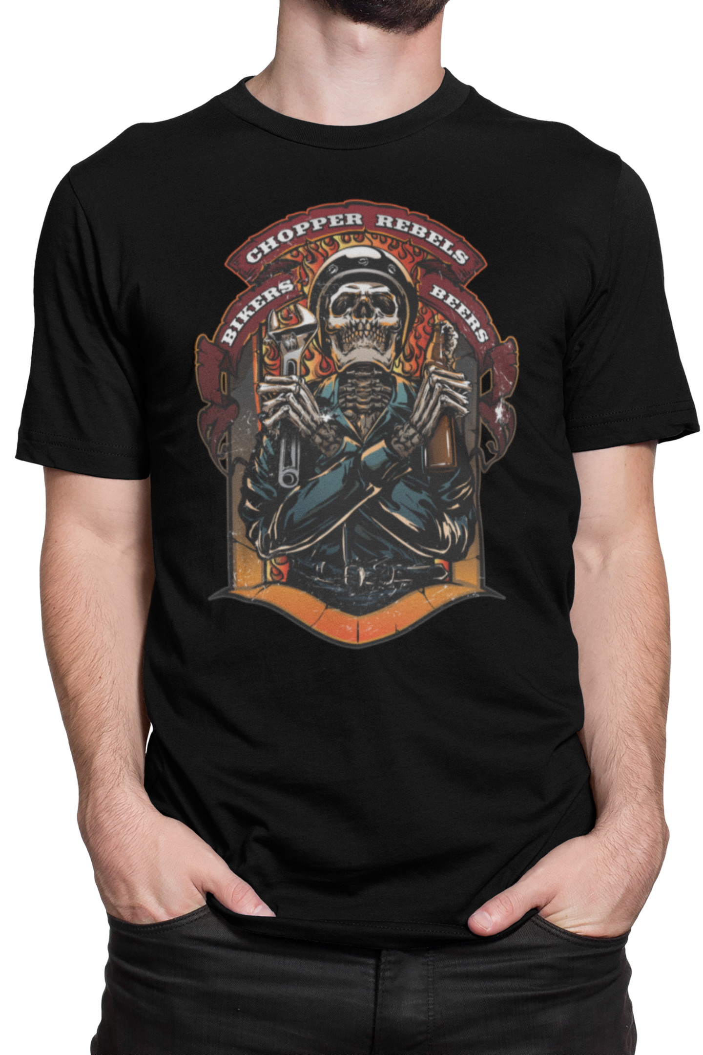 090000 Chopper Rebels shirt mens BK mockup 14